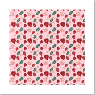 Strawberry Pattern Posters and Art